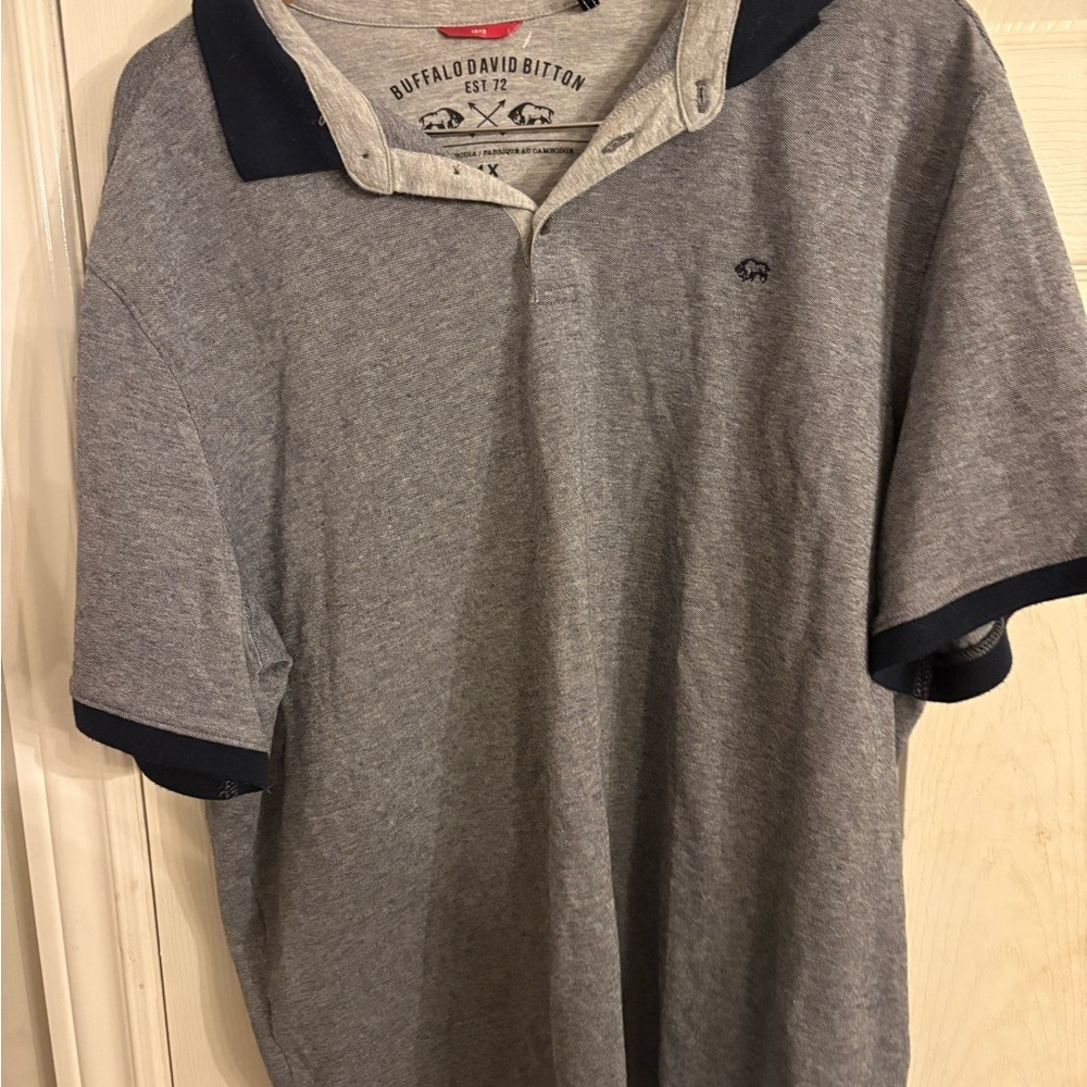 Buffalo David Bitton Gray Polo Shirt for Men size 1X